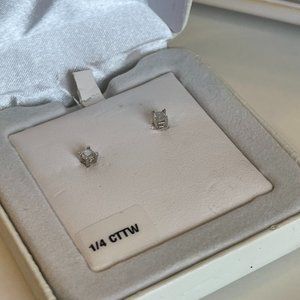 Tiny Diamond Stud Earrings